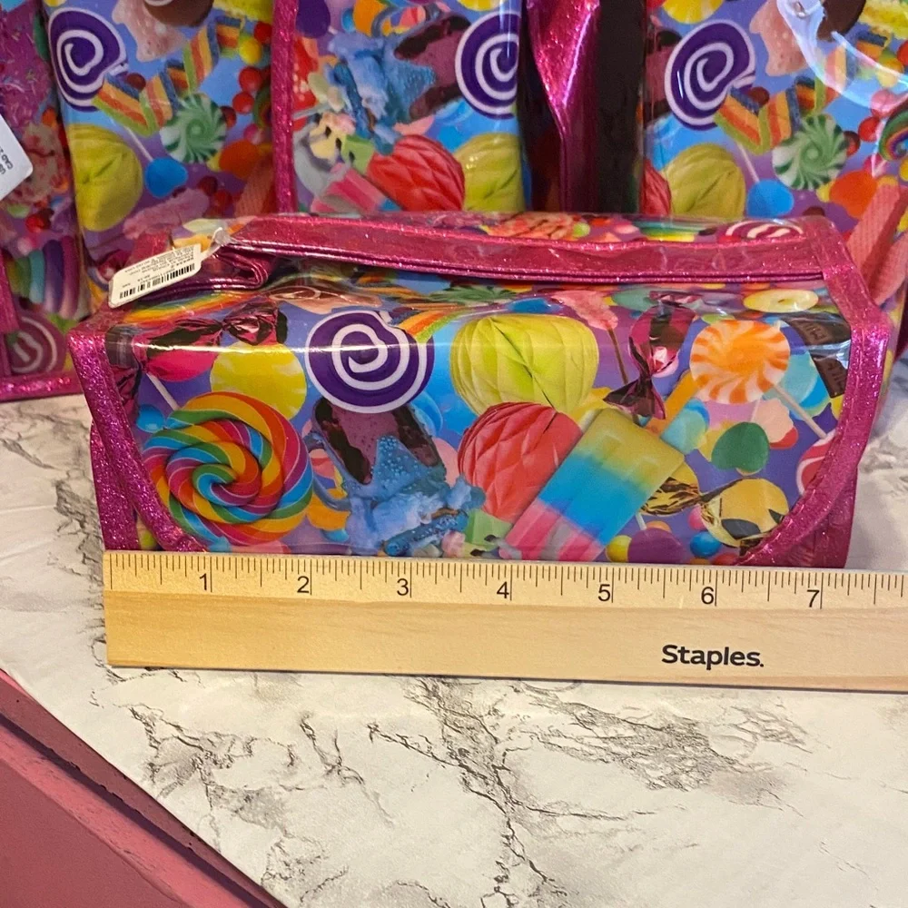 NWT, Claire’s Colorful Cosmetic Organizer BUNDLE (6) W/ Colorful Candy Print